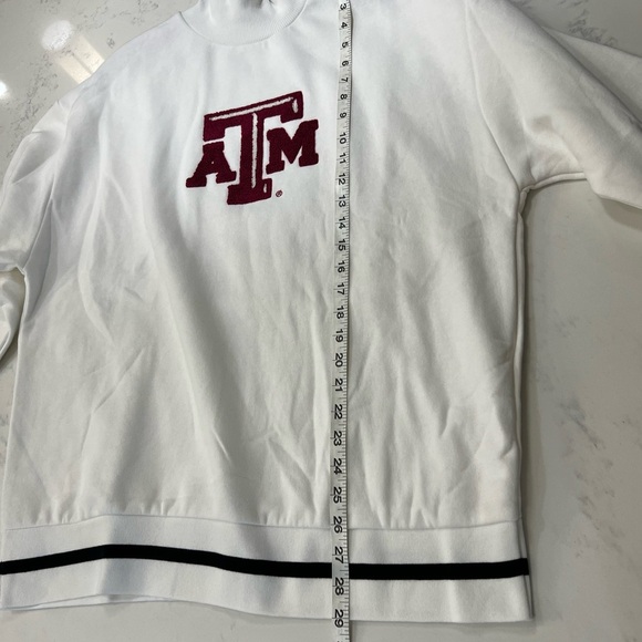 Classic White Turtleneck Sweater with Maroon Logo - Picture 15 of 16